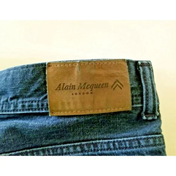 ALAIN MCQUEEN London Jeans Dark Blue Wash High Rise Sz 32 Tapered Leg - Picture 6 of 6